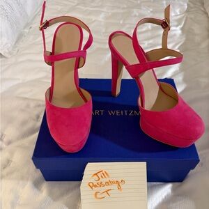 Stuart Weitzman Fuchsia Platform Heels